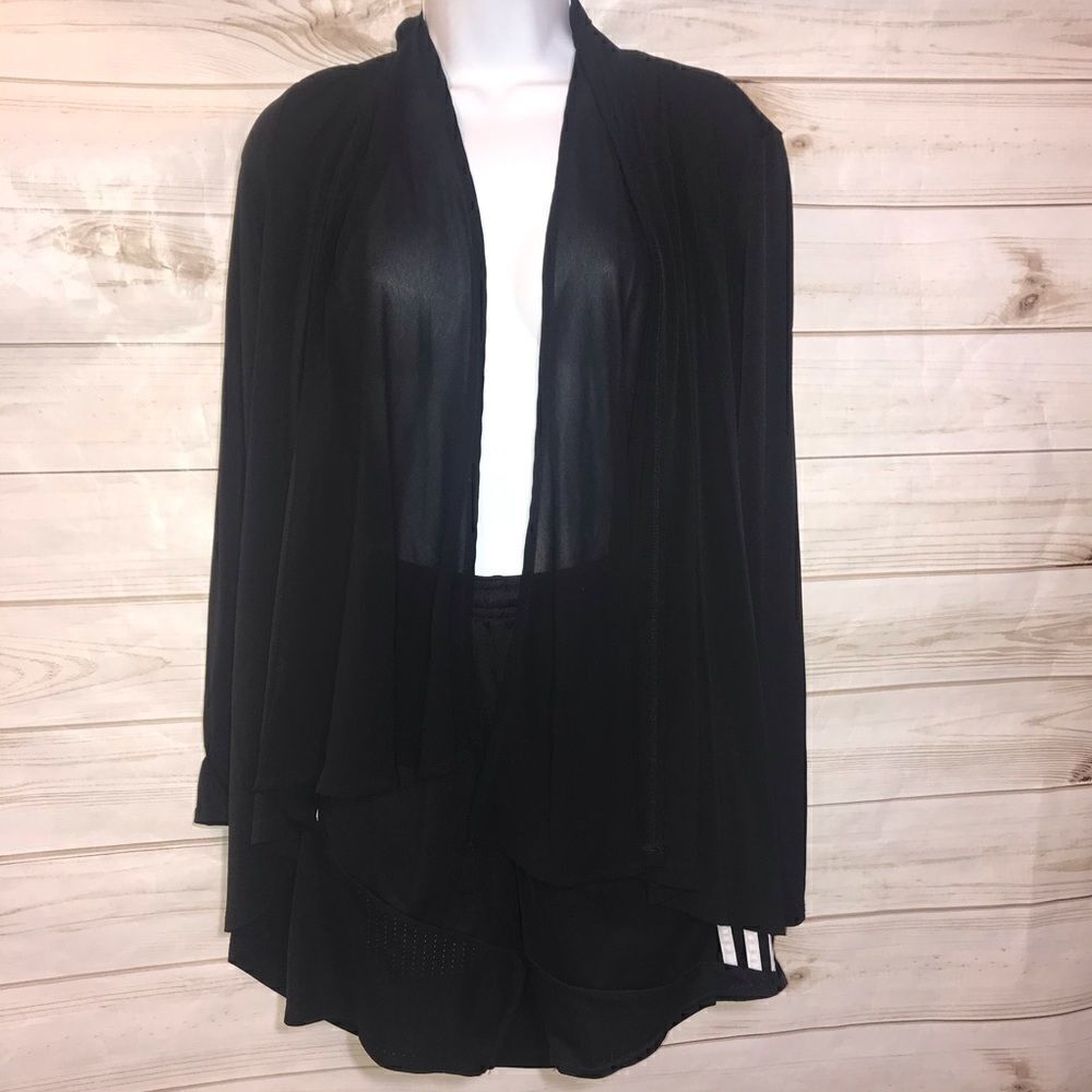 Nicole by Nicole Miller Open Cardigan-Black-Sz-S